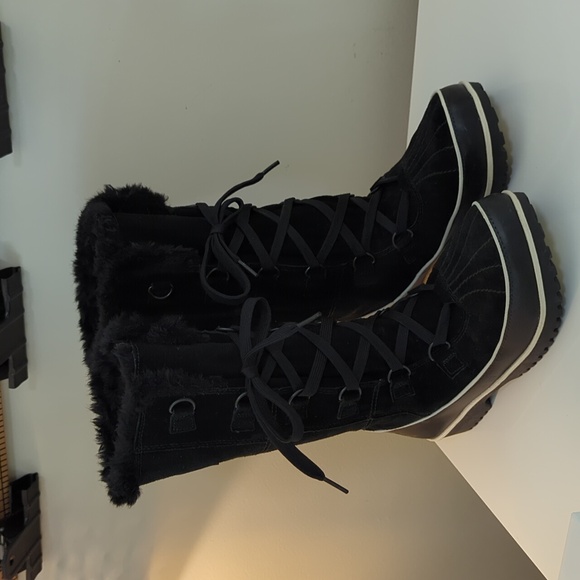 Sorel Tivoli High II Waterproof Rain & Snow Boot Black Lace Up Size 11 - Picture 2 of 6